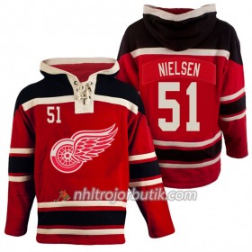 Män Ishockey Detroit Red Wings Frans Nielsen 51 Röd Sawyer Hooded Sweatshirt